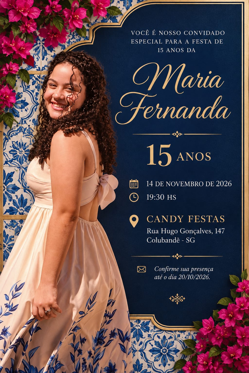 Convite de 15 anos de Maria Fernanda